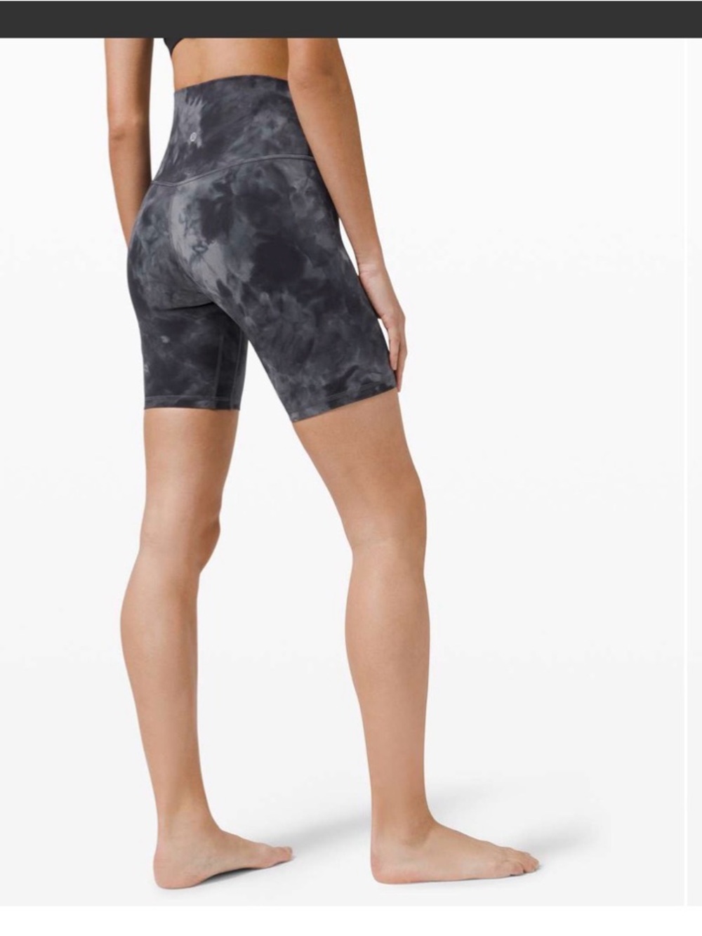 lululemon athletica High-Rise Black Tie-Dye Bike Shorts